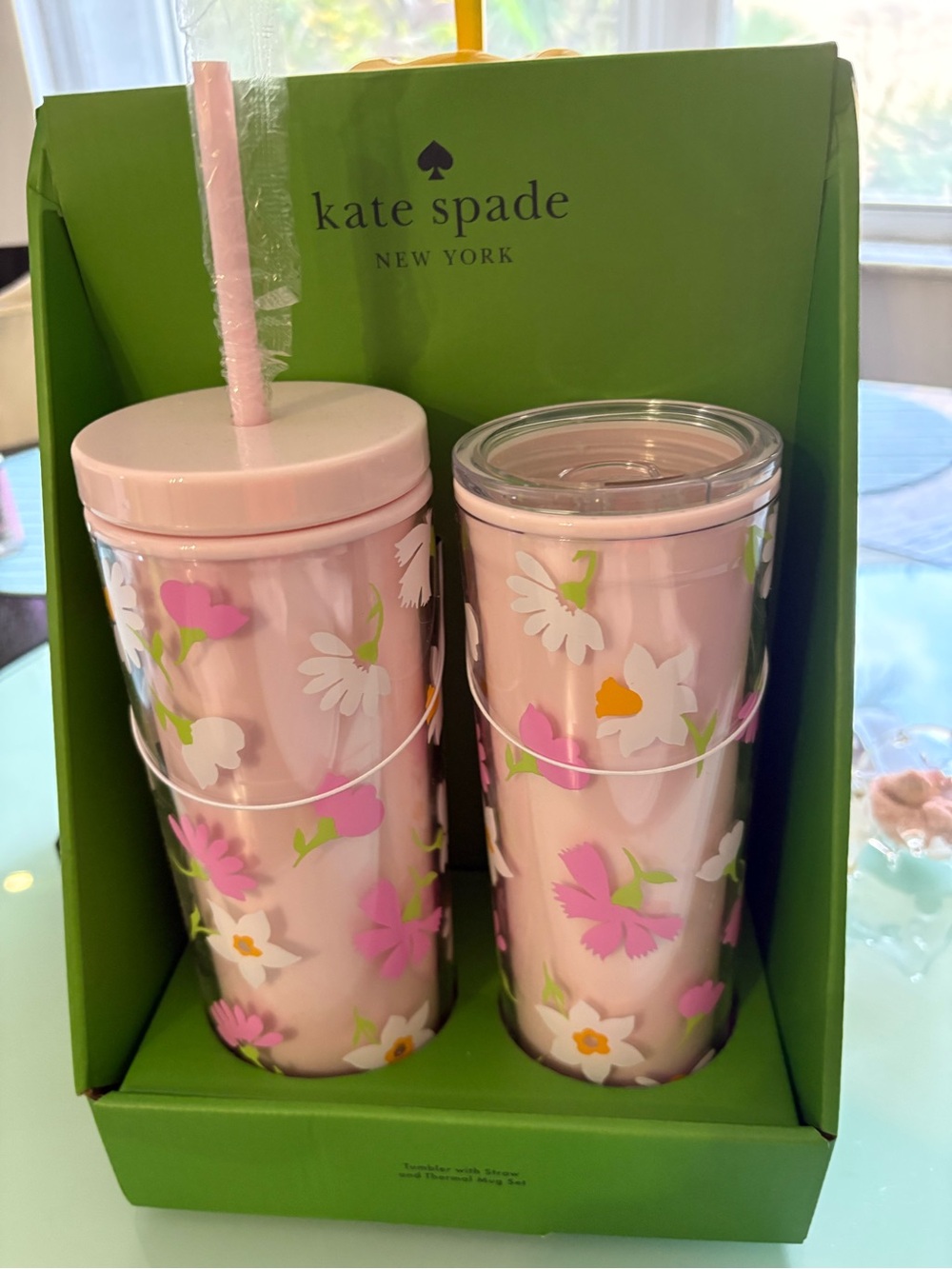 kate spade Pink Floral Double Tumbler Gift Set